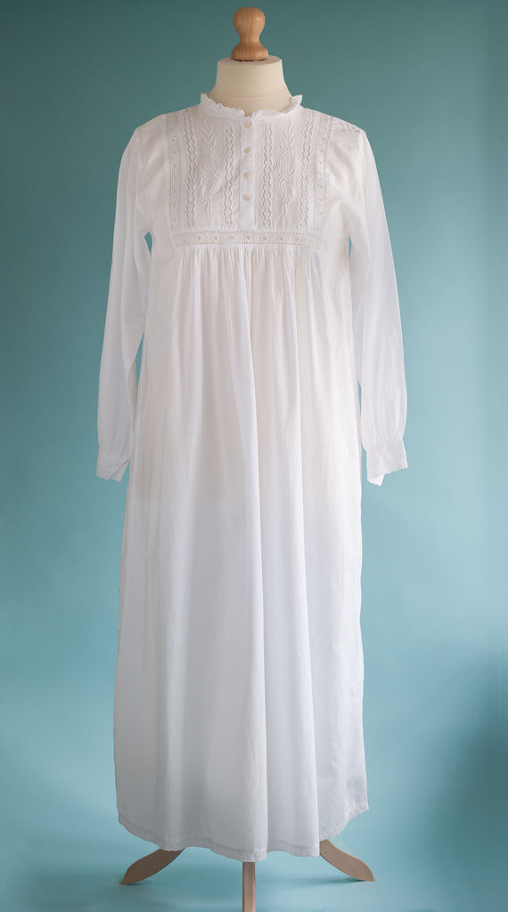 White cotton nightgown 2024 long